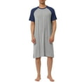 thumbnail image 1 of NOMADIC NOOK Men's Comfortable Soft Short Sleeves Sleeping Nightwear 2 Pack, 1 of 6