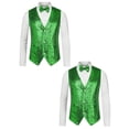 thumbnail image 1 of NOMADIC NOOK Men's Disco Shiny Sequin Sleeveless Suit Waistcoat Set with Bow Tie 2 Packs, 1 of 6