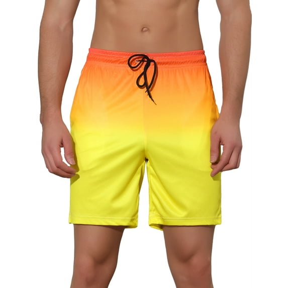 NOMADIC NOOK Men's Drawstring Waist Colorful Pattern Hawaiian Swim Board Shorts 2 Pack