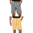thumbnail image 1 of NOMADIC NOOK Men's Flat Front Summer Chino Striped Dress Shorts 2 Packs, 1 of 5