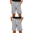 thumbnail image 1 of NOMADIC NOOK Men's Flat Front Summer Chino Stripes Printed Shorts 2 Packs, 1 of 5