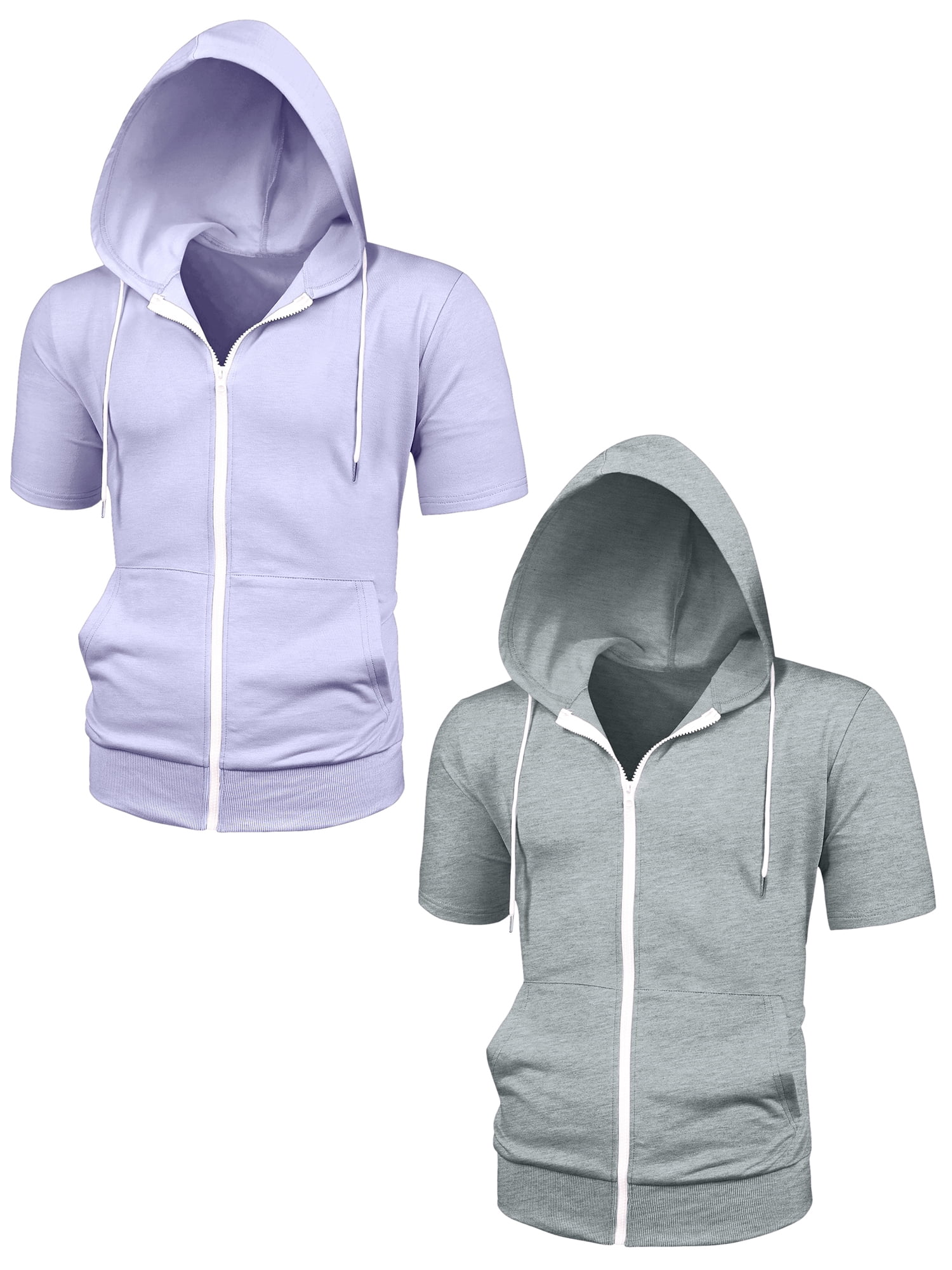 NOMADIC NOOK Men's Full Zip Regular Fit Solid Short Sleeves