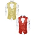 thumbnail image 1 of NOMADIC NOOK Men's Glitter Sequin Waistcoat Party Suit Vest with Bow Tie 2 Pack, 1 of 6