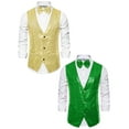 thumbnail image 1 of NOMADIC NOOK Men's Glitter Sequin Waistcoat Party Suit Vest with Bow Tie 2 Pack, 1 of 6