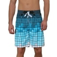 thumbnail image 1 of NOMADIC NOOK Men's Hawaiian Drawstring Waist Color Block Plaid Board Shorts 2 Pack, 1 of 5