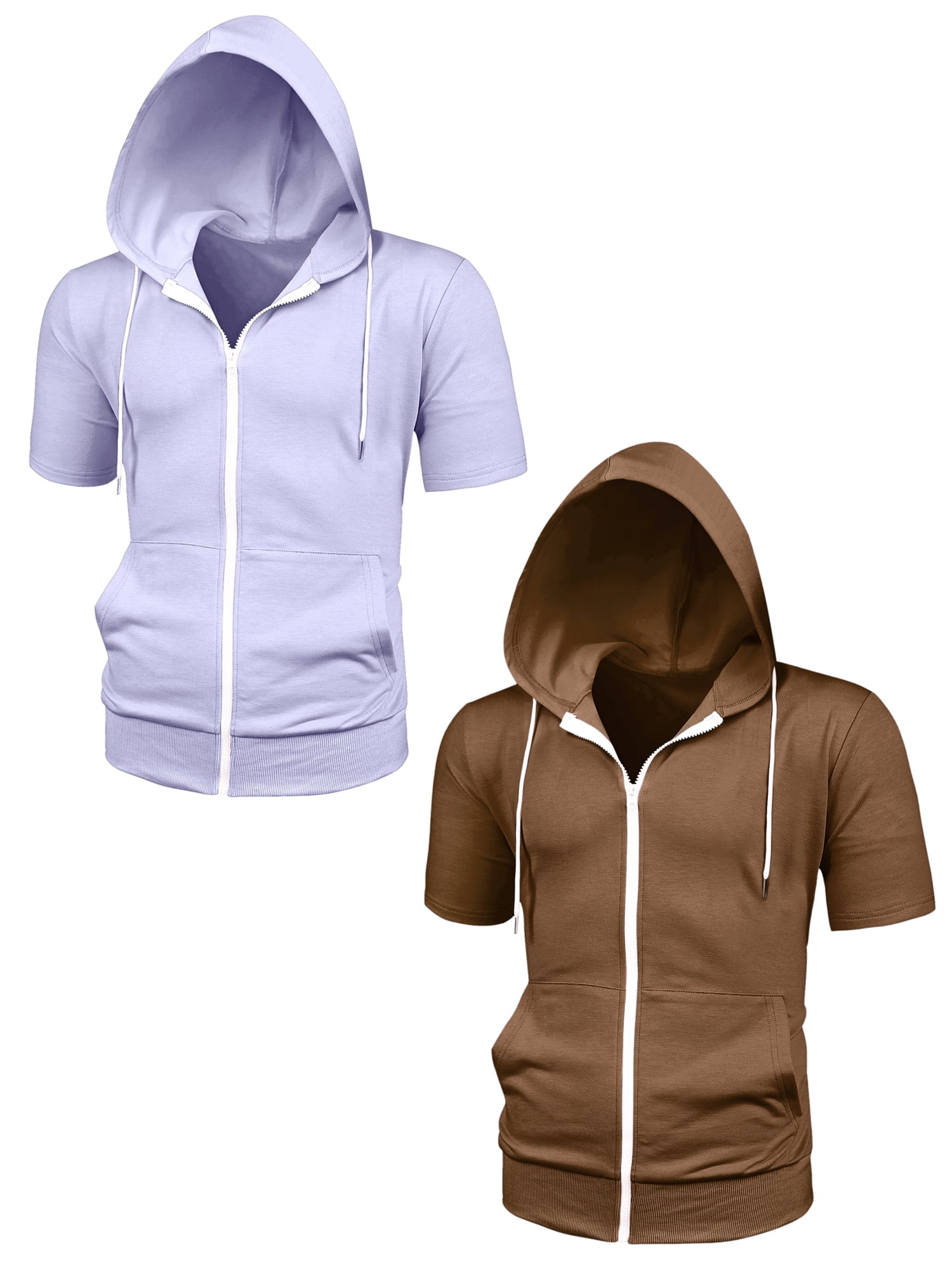 NOMADIC NOOK Men's Regular Fit Solid Color Short Sleeves Hoodies