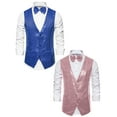 thumbnail image 1 of NOMADIC NOOK Men's Sequin Waistcoat Sleeveless Dress Suit Vest with Bow Tie 2 Pack, 1 of 6