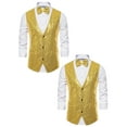 thumbnail image 1 of NOMADIC NOOK Men's Shiny Disco Sequin Suit Waistcoat Set with Bow Tie 2 Packs, 1 of 6