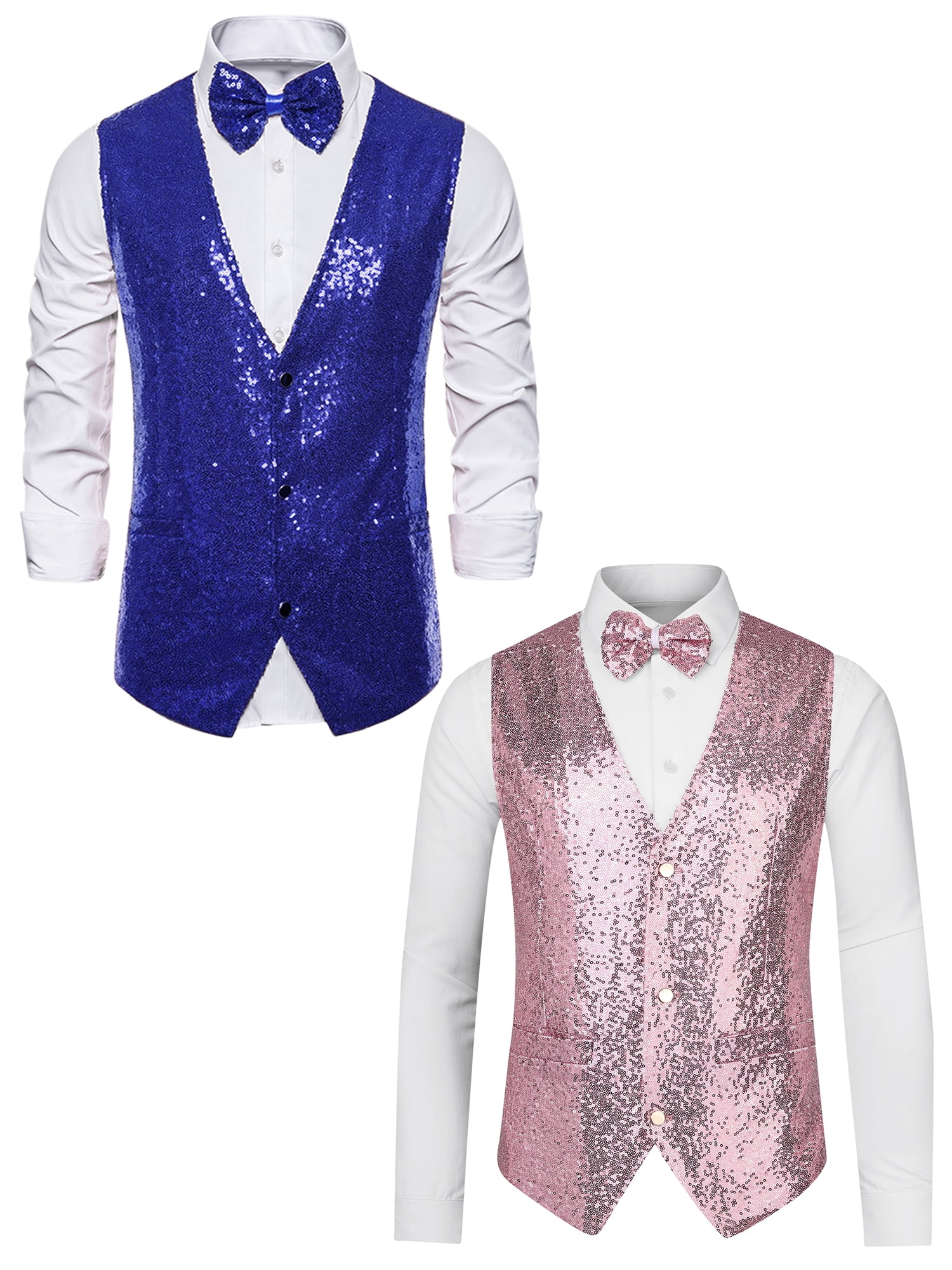 Men'S Shiny Sequin 1 Button White & Black Blazer ~ Black Dinner Jacket main image 1