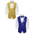 thumbnail image 1 of NOMADIC NOOK Men's Shiny Sequin Sleeveless Suit Vest Set with Bow Tie 2 Packs, 1 of 6