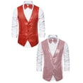 thumbnail image 1 of NOMADIC NOOK Men's Shiny Sequin Waistcoat Sleeveless Sparkle Suit Vest with Bow Tie 2 Pack, 1 of 6