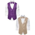thumbnail image 1 of NOMADIC NOOK Men's Shiny Sleeveless Sequin Suit Vest with Bow Tie 2 Pack, 1 of 6