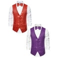 thumbnail image 1 of NOMADIC NOOK Men's Shiny Sleeveless Sequin Suit Vest with Bow Tie 2 Pack, 1 of 6