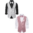 thumbnail image 1 of NOMADIC NOOK Men's Shiny Sleeveless Sequin Suit Vest with Bow Tie 2 Pack, 1 of 6