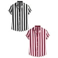 thumbnail image 1 of NOMADIC NOOK Men's Short Sleeves Button Down Beach Striped Shirt 2 Pack, 1 of 6