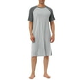 thumbnail image 1 of NOMADIC NOOK Men's Short Sleeves Comfy Contrast Color Loose Fit Nightshirts 2 Pack, 1 of 6