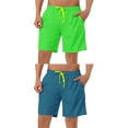 thumbnail image 1 of NOMADIC NOOK Men's Solid Color Drawstring Lightweight Swimwear Beach Board Shorts 2 Pack, 1 of 6