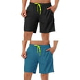 thumbnail image 1 of NOMADIC NOOK Men's Solid Color Drawstring Mesh Lining Swimwear Beach Board Shorts 2 Pack, 1 of 6