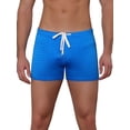 thumbnail image 1 of NOMADIC NOOK Men's Solid Color Drawstring Waist Summer Beach Swimming Trunks 2 Pack, 1 of 5