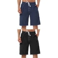 thumbnail image 1 of NOMADIC NOOK Men's Solid Color Drawstring Waist Swimming Beach Board Shorts 2 Pack, 1 of 6