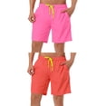 thumbnail image 1 of NOMADIC NOOK Men's Solid Color Elastic Waist Surfing Swimwear Board Shorts 2 Pack, 1 of 6