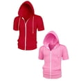 thumbnail image 1 of NOMADIC NOOK Men's Solid Color Summer Adjustable Drastring Zip Hoodies Sweatshirt 2 Pack, 1 of 6