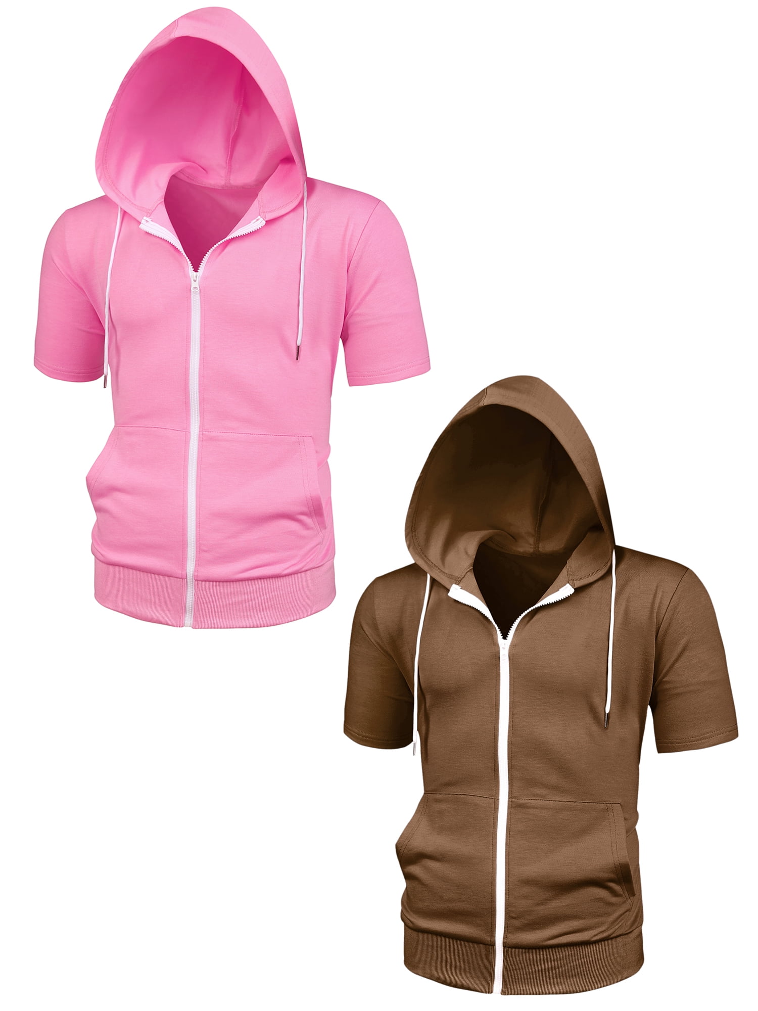 NOMADIC NOOK Men's Solid Color Summer Adjustable Drastring Zip