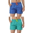thumbnail image 1 of NOMADIC NOOK Men's Solid Color Summer Elastic Waist Swimming Beach Board Shorts 2 Pack, 1 of 7