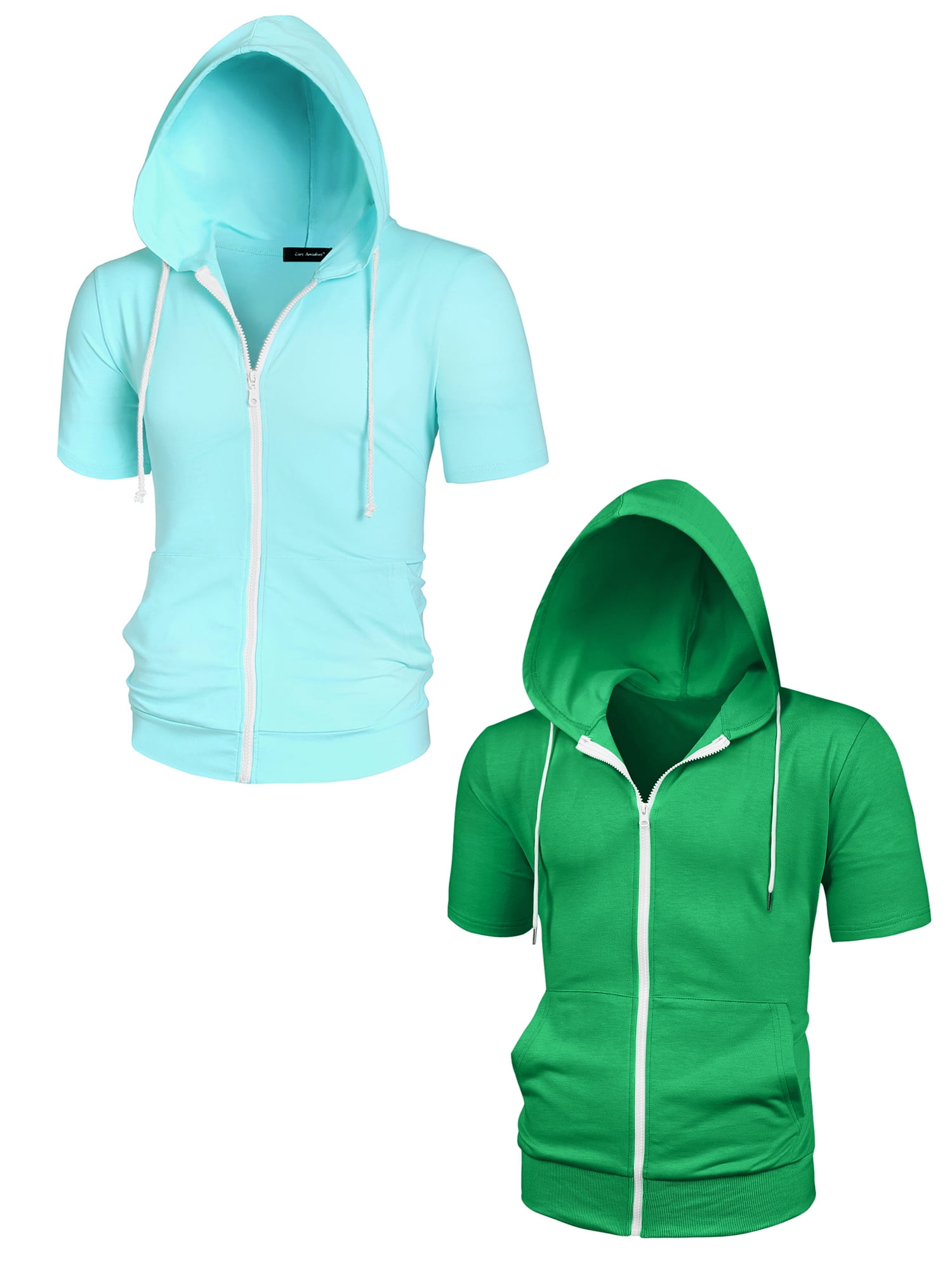 NOMADIC NOOK Men's Solid Color Zip Up Lightweight Short Sleeves