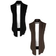 thumbnail image 1 of NOMADIC NOOK Men's Solid Ruffle Shawl Collar Cardigan Vest 2 Packs, 1 of 6