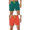 thumbnail image 1 of NOMADIC NOOK Men's Summer Beach Solid Color Drawstring Waist Swimsuit Board Shorts 2 Pack, 1 of 6