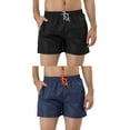 thumbnail image 1 of NOMADIC NOOK Men's Summer Cool Drawstring Waist Solid Swimsuit Board Shorts 2 Pack, 1 of 7