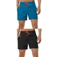 thumbnail image 1 of NOMADIC NOOK Men's Summer Cool Solid Color Drawstring Waist Beach Swimming Trunks 2 Pack, 1 of 6
