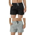 thumbnail image 1 of NOMADIC NOOK Men's Summer Elastic Waist Mesh Lining Solid Color Swimsuit Board Shorts 2 Pack, 1 of 7