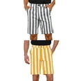 thumbnail image 1 of NOMADIC NOOK Men's Summer Regular Fit Flat Front Chino Striped Dress Shorts 2 Packs, 1 of 5