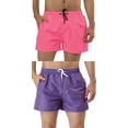 thumbnail image 1 of NOMADIC NOOK Men's Summer Solid Color Drawstring Waist Mesh Lining Bathing Swim Trunks 2 Pack, 1 of 7