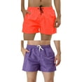 thumbnail image 1 of NOMADIC NOOK Men's Summer Solid Color Drawstring Waist Mesh Lining Bathing Swim Trunks 2 Pack, 1 of 7
