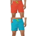 thumbnail image 1 of NOMADIC NOOK Men's Summer Solid Color Lightweight Elastic Waist Beach Swimming Trunks 2 Pack, 1 of 6