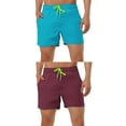 thumbnail image 1 of NOMADIC NOOK Men's Summer Solid Mesh Lining Drawstring Waist Beach Pool Swim Shorts 2 Pack, 1 of 6
