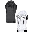 thumbnail image 1 of NOMADIC NOOK Men's Zip up Drawstring Hoodie Vest with Pockets 2 Packs, 1 of 6