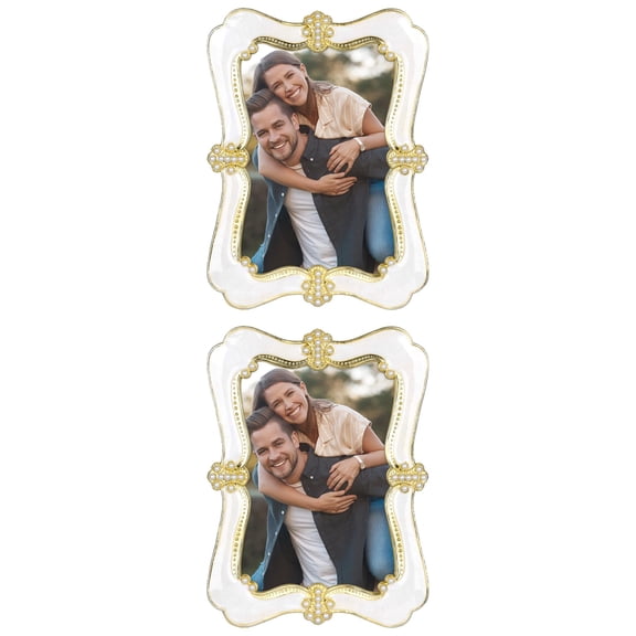 NOMADIC NOOK Pearl Plated Photo Frame with Glass Front for Tabletop Display Decoration Home Gold 4x6/5x7