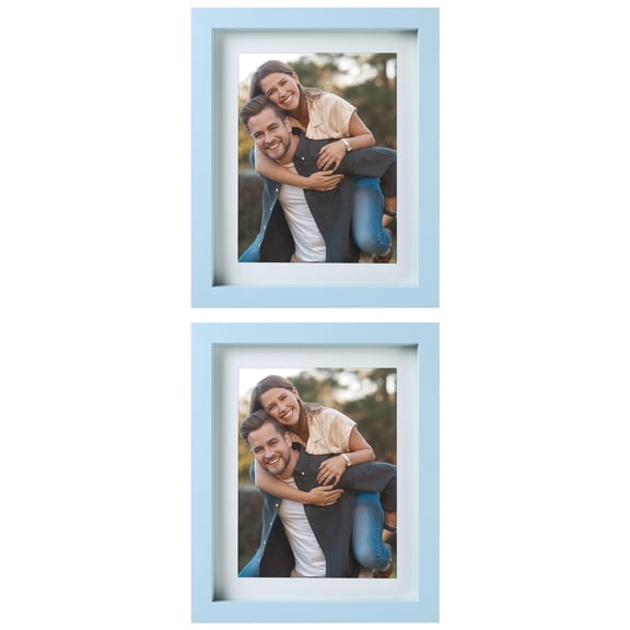 NOMADIC NOOK Picture Frame Rustic Texture Frame Distressed Farmhouse Photo Frames for Table Top or Wall Mounting Light Blue -2Pcs 6x8