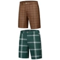 thumbnail image 1 of NOMADIC NOOK Plaid Shorts for Men's Flat Front Summer Chino Checked Shorts Pants 2 Pack, 1 of 5