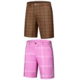 thumbnail image 1 of NOMADIC NOOK Plaid Shorts for Men's Flat Front Summer Chino Checked Shorts Pants 2 Pack, 1 of 5