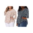 thumbnail image 1 of NOMADIC NOOK Plus Size Blouse for Women Babydoll Polka Dots 3/4 Sleeve Peplum Tops, 1 of 5