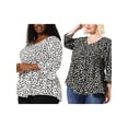 thumbnail image 1 of NOMADIC NOOK Plus Size Blouse for Women Babydoll Polka Dots 3/4 Sleeve Peplum Tops, 1 of 7