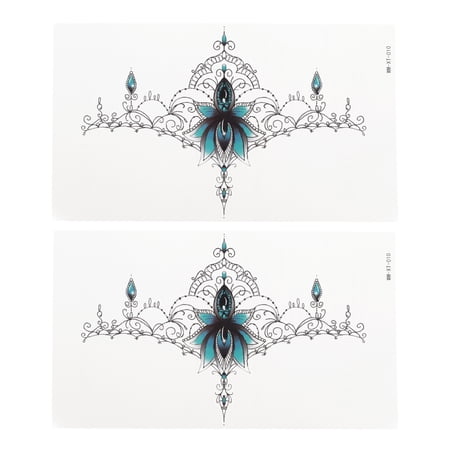 NOMADIC NOOK Realistic Collarbone Temporary Tatto 2 Pcs Blue