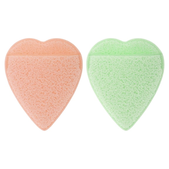 NOMADIC NOOK Reusable Sponge Face Scrubber 2Pcs Green Orange