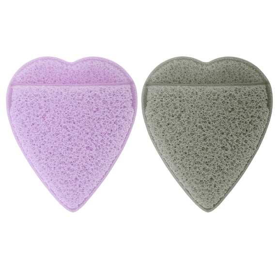 NOMADIC NOOK Reusable Sponge Face Scrubber 2Pcs Purple Gray
