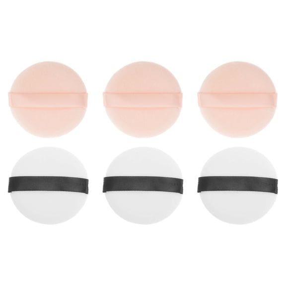 NOMADIC NOOK Round Makeup Powder Puff 2.36"x0.47" Skin Color White 6 Pcs
